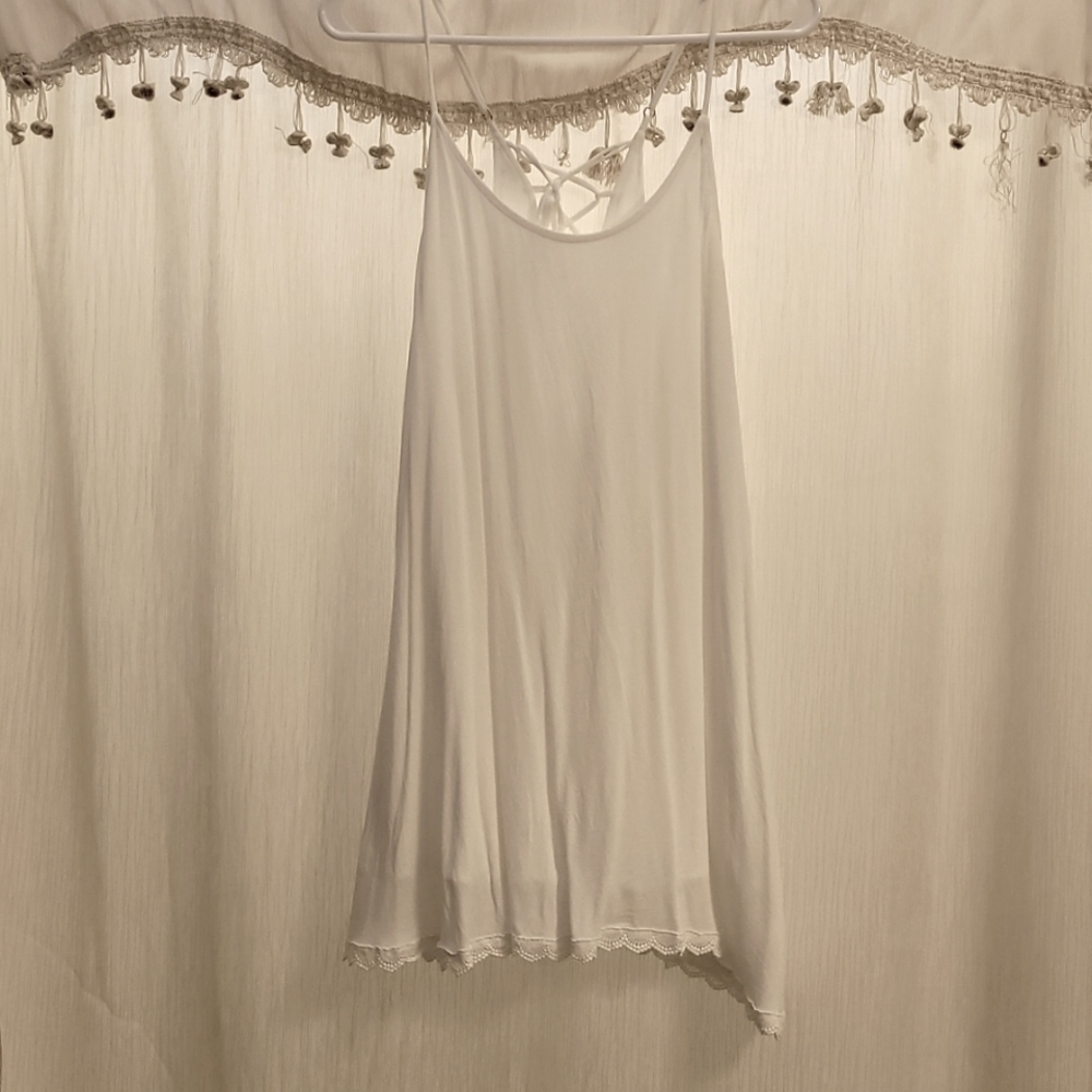 While bodice type tie up dress
